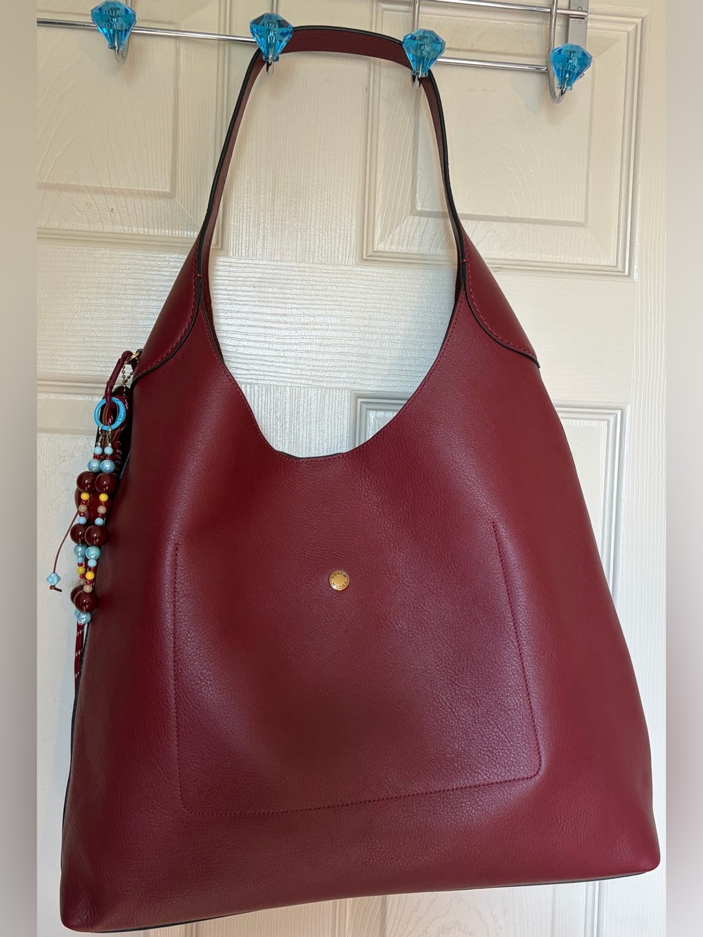 Authentic Coach Brooklyn 39 Dark Ruby Red Genuine Full Grain Leather - Picture 8 of 16